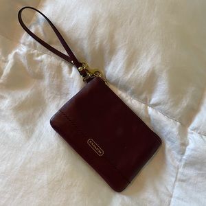 Maroon Coach Wristlet